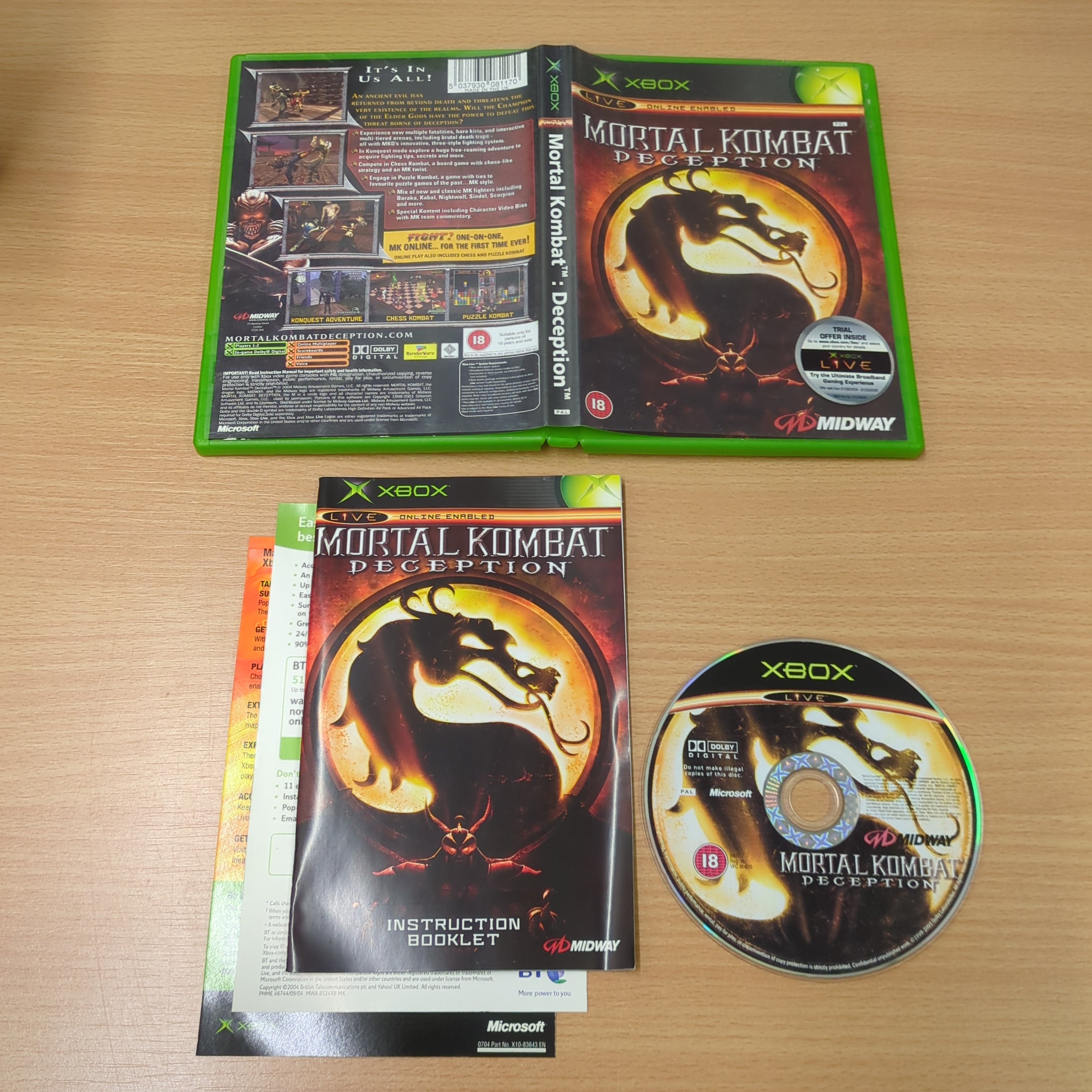 Mortal Kombat: Deception original Xbox game Mortal Kombat: Deception original Xbox game